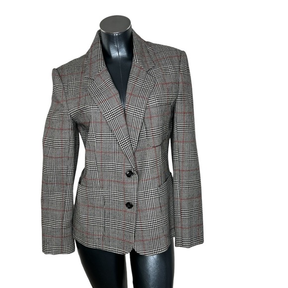 VINTAGE JH COLLECTIBLES Plaid 100% Wool Blazer Lined Women's Size 12 - Picture 1 of 16